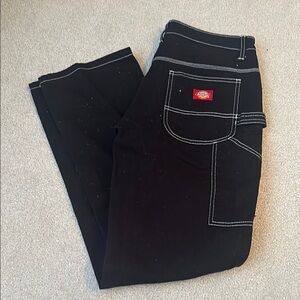 Dickies Black Work Pants with White Stitching